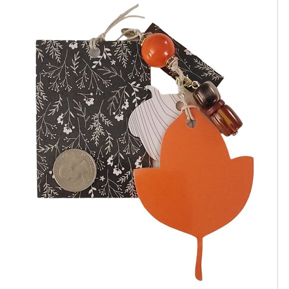 "To Everything, There Is A Season" Fall Autumn Acorn Leaf Charm Bookmark, B17 - Picture 4 of 6